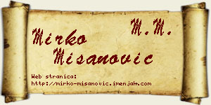 Mirko Mišanović vizit kartica